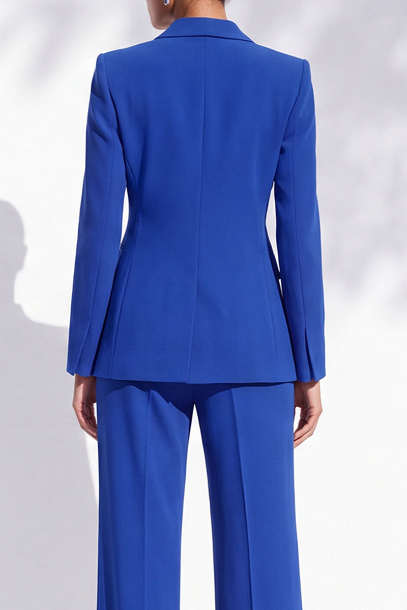 Load image into Gallery viewer, Royal Blue Peak Lapel 2 Piece One Button Work Suits