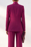 Load image into Gallery viewer, Purple Red Shawl Lapel 2 Piece Work Suits with Sleeves
