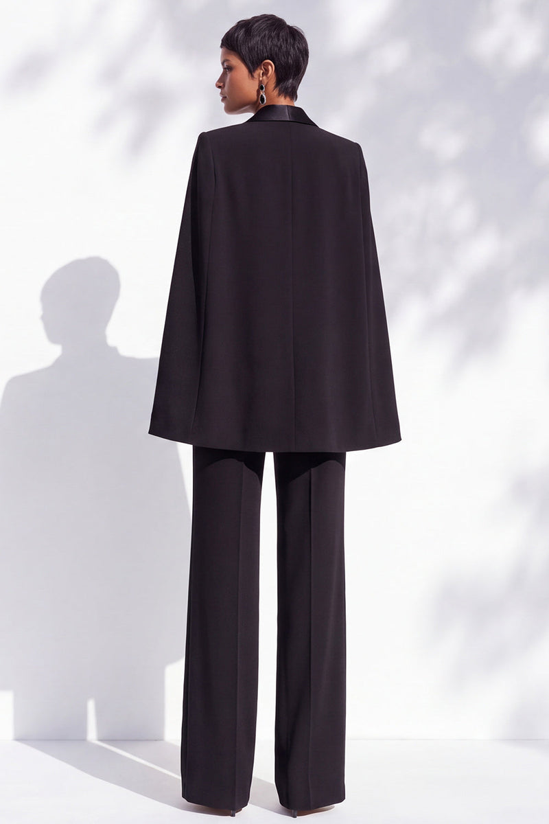 Load image into Gallery viewer, Black Slim Fit Peak Lapel 2 Piece One Button Work Suits with Pocket