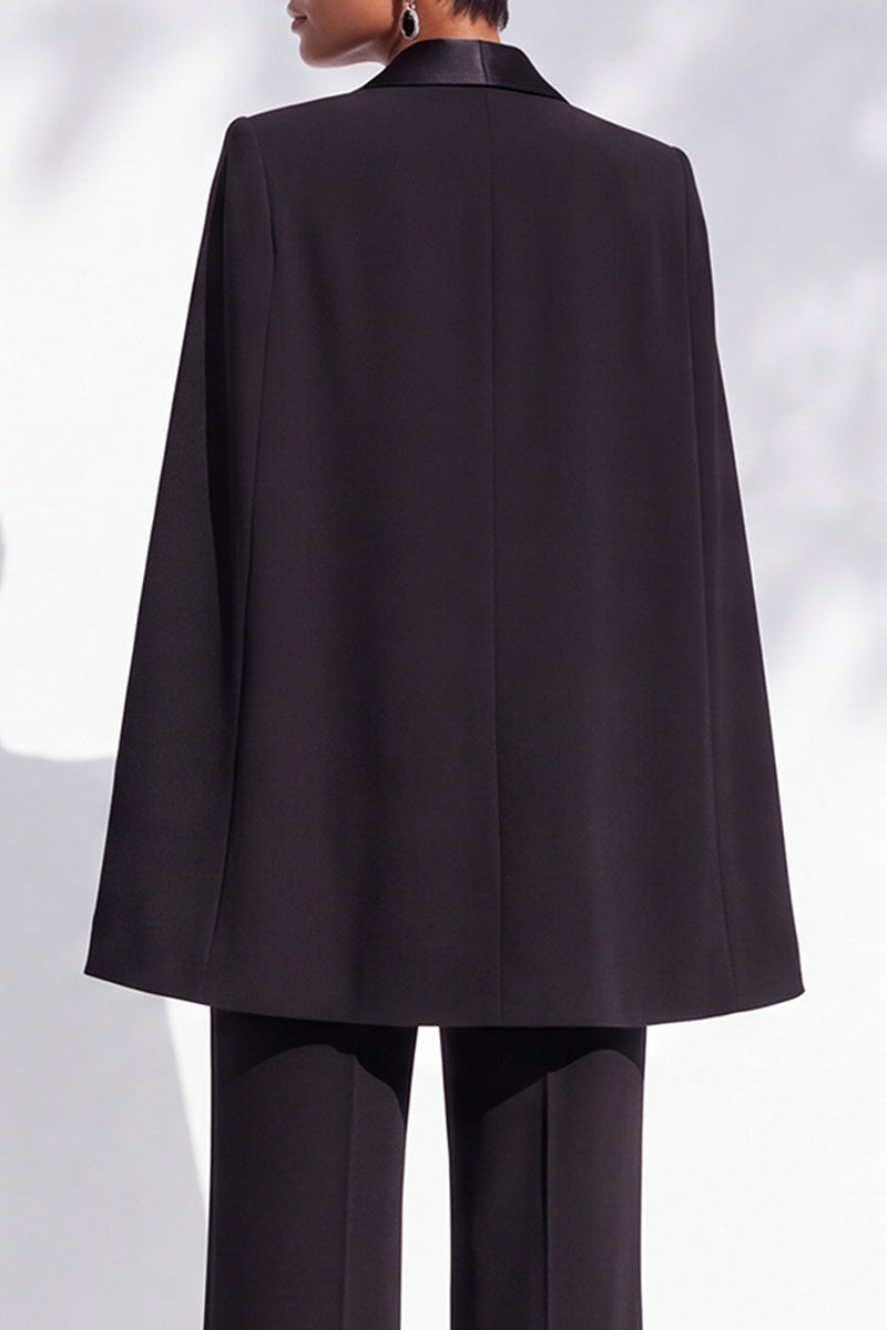 Load image into Gallery viewer, Black Slim Fit Peak Lapel 2 Piece One Button Work Suits with Pocket