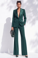 Load image into Gallery viewer, Dark Green Peak Lapel Slim Fit One Button 2 Piece Work Suits with Pocket