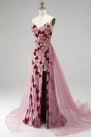 Load image into Gallery viewer, Sparkly Pink Mermaid Beaded Long Prom Dress with Detachable Cape