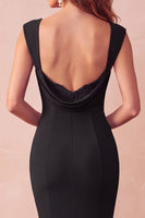 Load image into Gallery viewer, Burgundy Mermaid Thick Straps Long Wedding Guest Dress