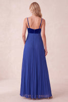 Load image into Gallery viewer, Coffee A-Line Pleated Long Wedding Guest Dress with Pockets