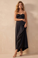 Load image into Gallery viewer, Olive A-Line Sweetheart Ruched Long Wedding Guest Dress