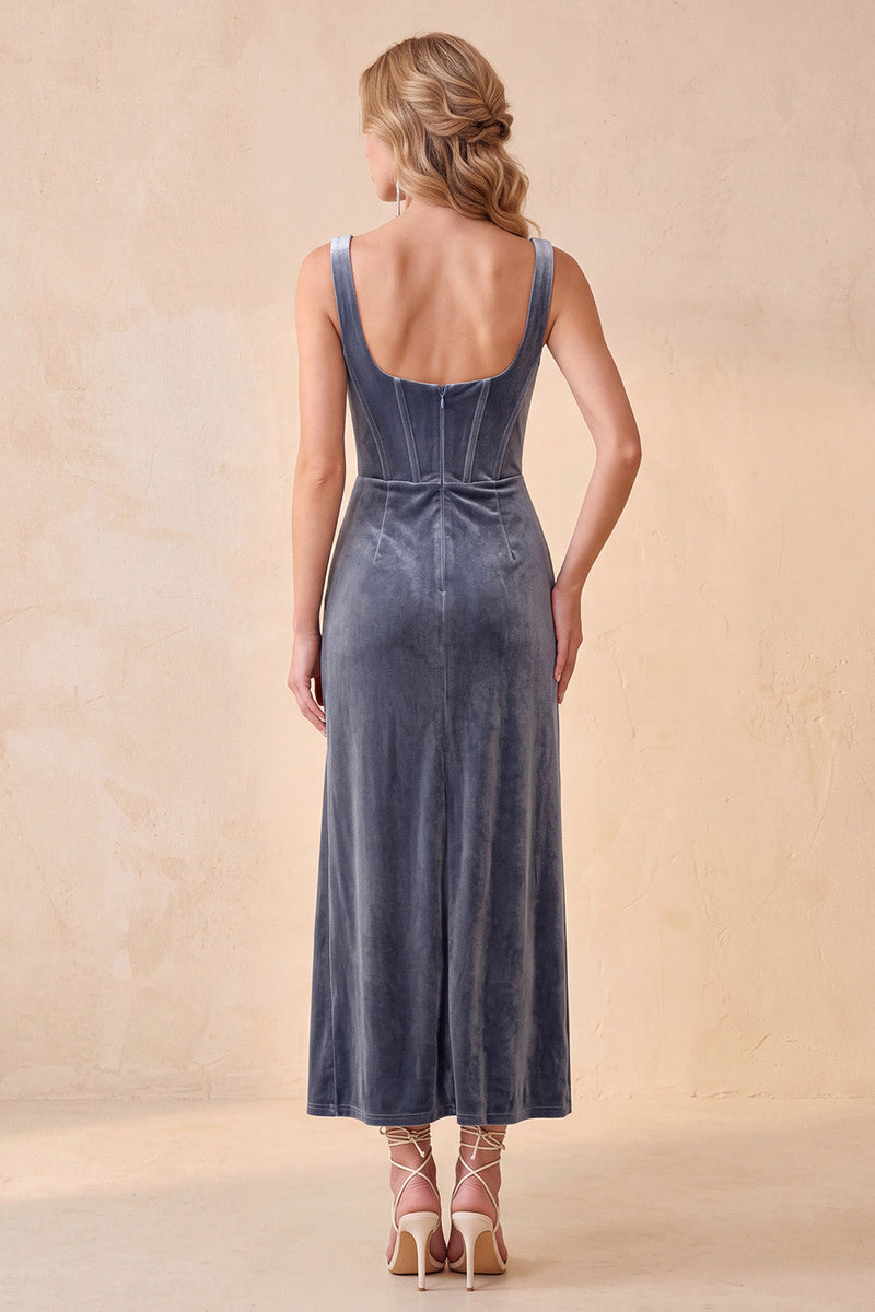 Load image into Gallery viewer, Olive Corset Bodycon Ruched Long Wedding Guest Dress with Pockets