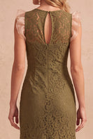 Load image into Gallery viewer, Dark Blue Lace Bodycon Round Neck Ruffled Long Wedding Guest Dress