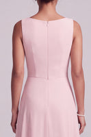 Load image into Gallery viewer, Blush A-Line 2 Piece Chiffon Round Neck Beaded Long Mother of the Bride Dress with Cape