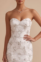 Load image into Gallery viewer, Sparkly White Mermaid Sweetheart Sequins Long Wedding Dress