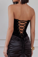 Load image into Gallery viewer, Black Tight Sweetheart Ruched Velvet Short Cocktail Dress