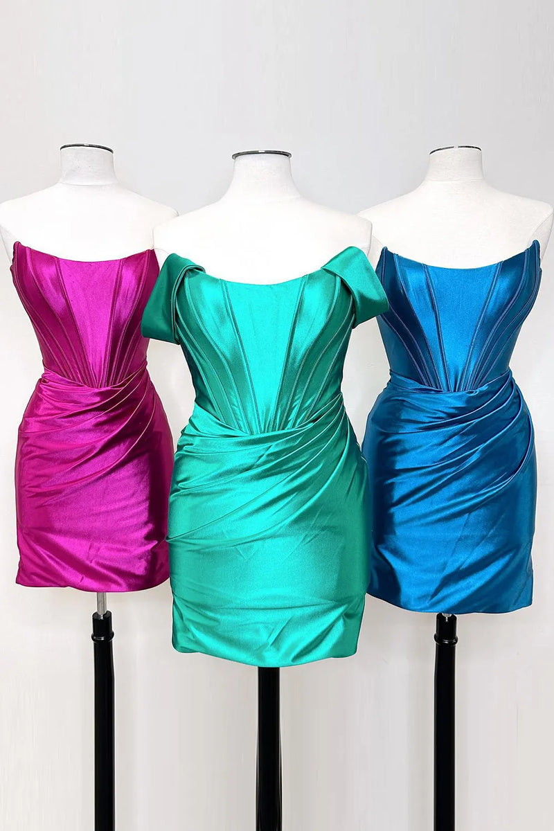 Load image into Gallery viewer, Dark Green Corset Off the Shoulder Tight Short Party Dress