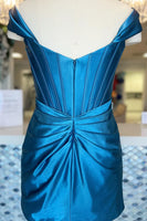 Load image into Gallery viewer, Fuchsia Corset Off the Shoulder Tight Short Party Dress