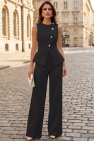 Load image into Gallery viewer, 2 Piece Round Neck Ivory Business Suits with Buttons