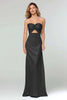 Load image into Gallery viewer, Light Blue Sheath Satin Sweetheart Long Formal Dress