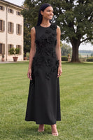 Load image into Gallery viewer, Hot Pink A Line Floral Round Neck Maxi Formal Dress