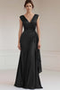Load image into Gallery viewer, Grey Blue V-Neck Sheath Maxi Ruched Formal Dress with Ruffles