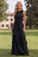 Load image into Gallery viewer, Floral Red Boat Neck A Line Maxi Formal Dress