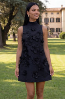 Load image into Gallery viewer, Floral Sage Green Short High Neck A Line Birthday Party Dress