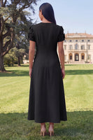 Load image into Gallery viewer, Dark Green A Line Floral Round Neck Maxi Formal Dress with Sleeves