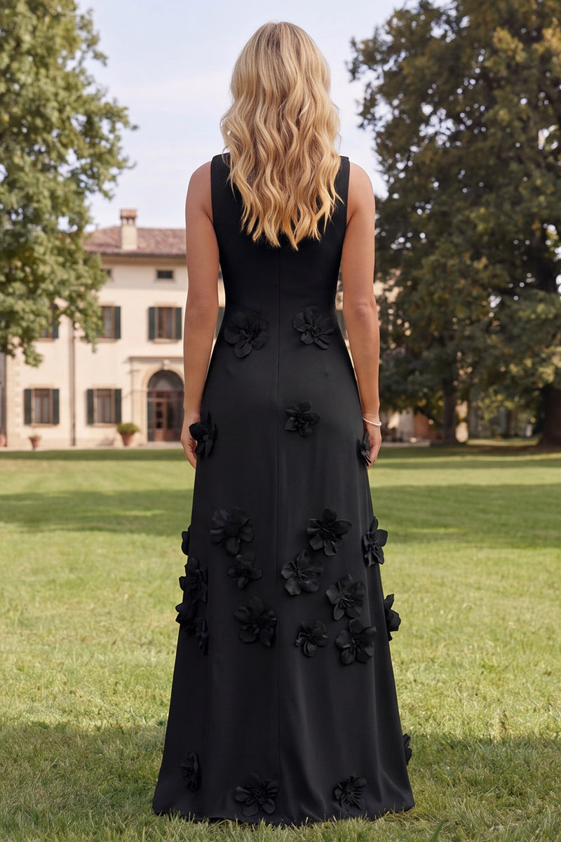 Load image into Gallery viewer, Floral Red Boat Neck A Line Maxi Formal Dress