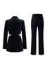 Load image into Gallery viewer, 2 Piece Grey Blue Notched Lapel Cut Out Women Prom Suits