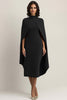 Load image into Gallery viewer, Black Sheath High Neck Long Formal Dress with Shawl