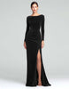 Load image into Gallery viewer, Burgundy Boat Neck Ruched Velvet Long Sleeves Holiday Party Dress
