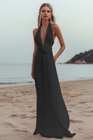 Load image into Gallery viewer, White Chiffon A Line V-Neck Engagement Dress