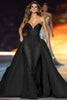 Load image into Gallery viewer, Sparkly Dark Red Sequin Strapless Long Pageant Dress with Cape