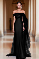 Load image into Gallery viewer, Cabernet Off the Shoulder Sheath Long Formal Dress