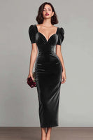 Load image into Gallery viewer, Burgundy Sheath Maxi Velvet Holiday Party Dress