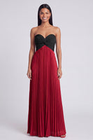 Load image into Gallery viewer, Pink and Orange Empire Waist Color Block Patchwork Long Formal Dress