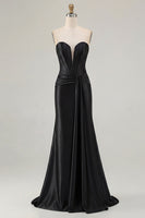 Load image into Gallery viewer, Dark Green Strapless Mermaid Long Corset Prom Dress