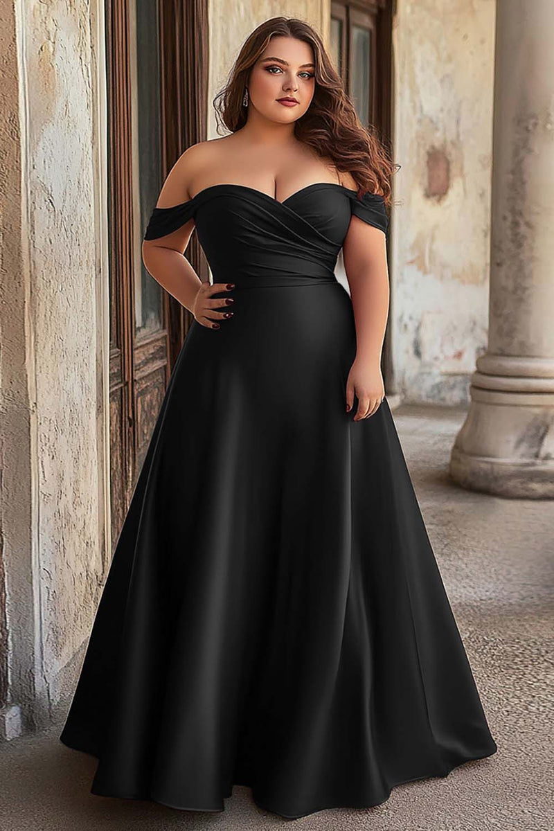 Load image into Gallery viewer, Burgundy A Line Ruched Satin Long Prom Dress