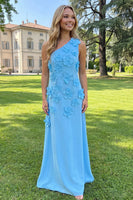 Load image into Gallery viewer, Yellow Sheath Floral One Shoulder Maxi Formal Dress