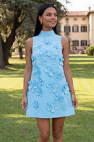 Load image into Gallery viewer, Floral Sage Green Short High Neck A Line Birthday Party Dress