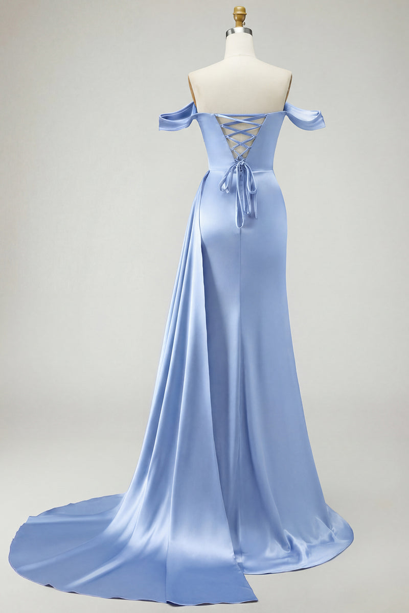 Load image into Gallery viewer, Sparkly Golden Long Mermaid Prom Dress with Side Cape