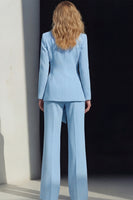 Load image into Gallery viewer, Pink 2 Piece Wide Leg Peak Lapel Business Suits with Sash