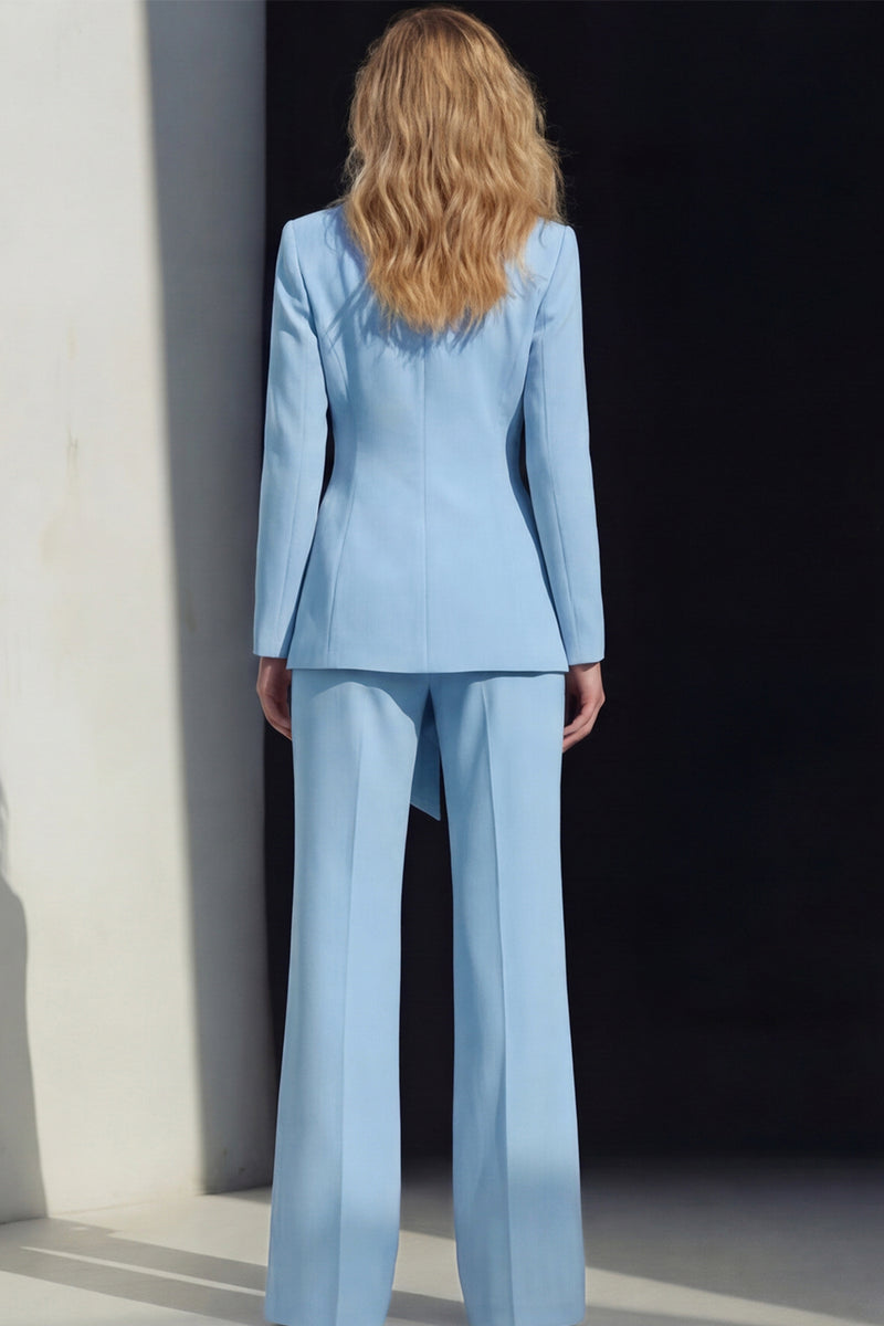 Load image into Gallery viewer, Pink 2 Piece Wide Leg Peak Lapel Business Suits with Sash