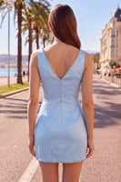 Load image into Gallery viewer, Black Beaded Ruched Tight Short V-Neck Birthday Party Dress