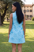 Load image into Gallery viewer, Floral Sage Green Short High Neck A Line Birthday Party Dress