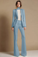 Load image into Gallery viewer, 2 Piece Sparkly White Peak Lapel Long Sleeves Prom Suits with Beading