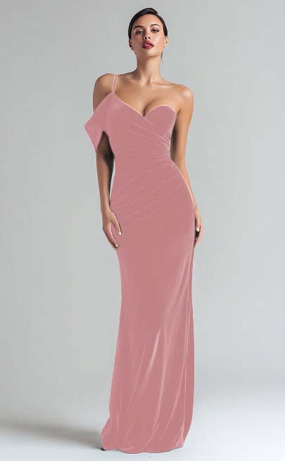 Load image into Gallery viewer, Dark Green Mermaid Velvet Ruched Long Holiday Party Dress