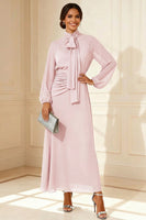 Load image into Gallery viewer, Sage Green High Neck A Line Chiffon Long Mother of the Bride Dress