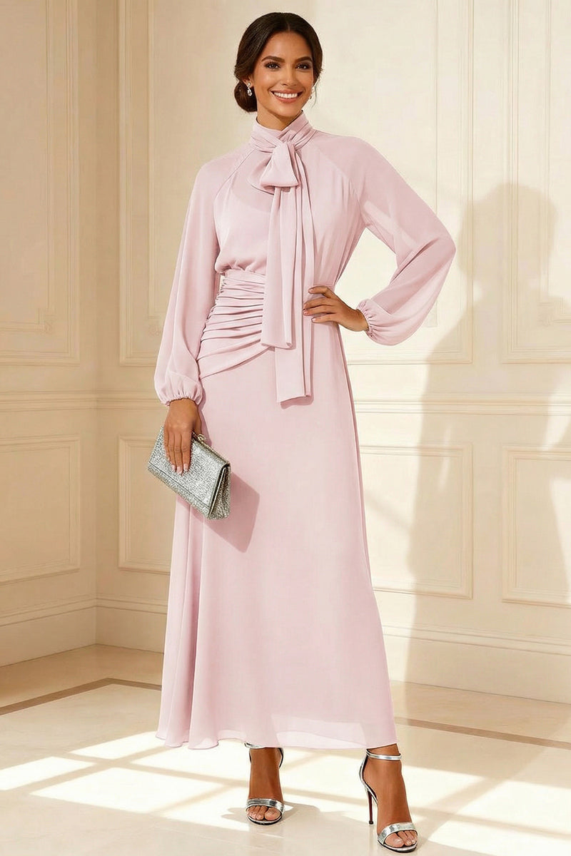 Load image into Gallery viewer, Sage Green High Neck A Line Chiffon Long Mother of the Bride Dress