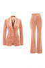 Load image into Gallery viewer, 2 Piece Sparkly Dark Green Peak Lapel Women Prom Suits