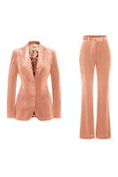 Load image into Gallery viewer, 2 Piece Sparkly Dark Green Peak Lapel Women Prom Suits