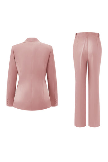 2 Piece Dark Fuchsia Notched Lapel Women Prom Suits