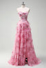 Load image into Gallery viewer, White Blue Flower Tiered Corset Sweetheart Maxi Chiffon Prom Dress