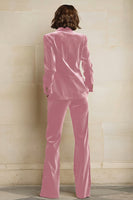 Load image into Gallery viewer, 2 Piece Plum Velvet Peak Lapel Prom Suits with Pockets